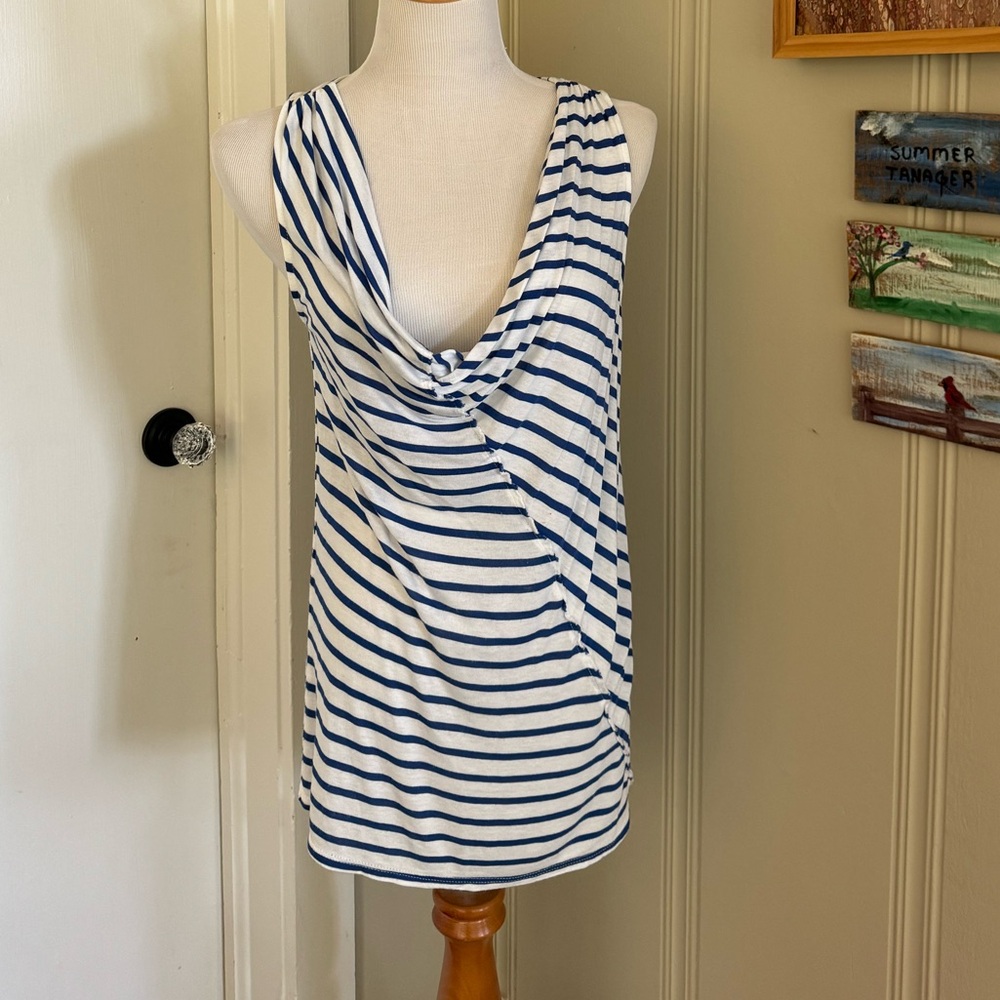Michael Stars striped cowl neck tee